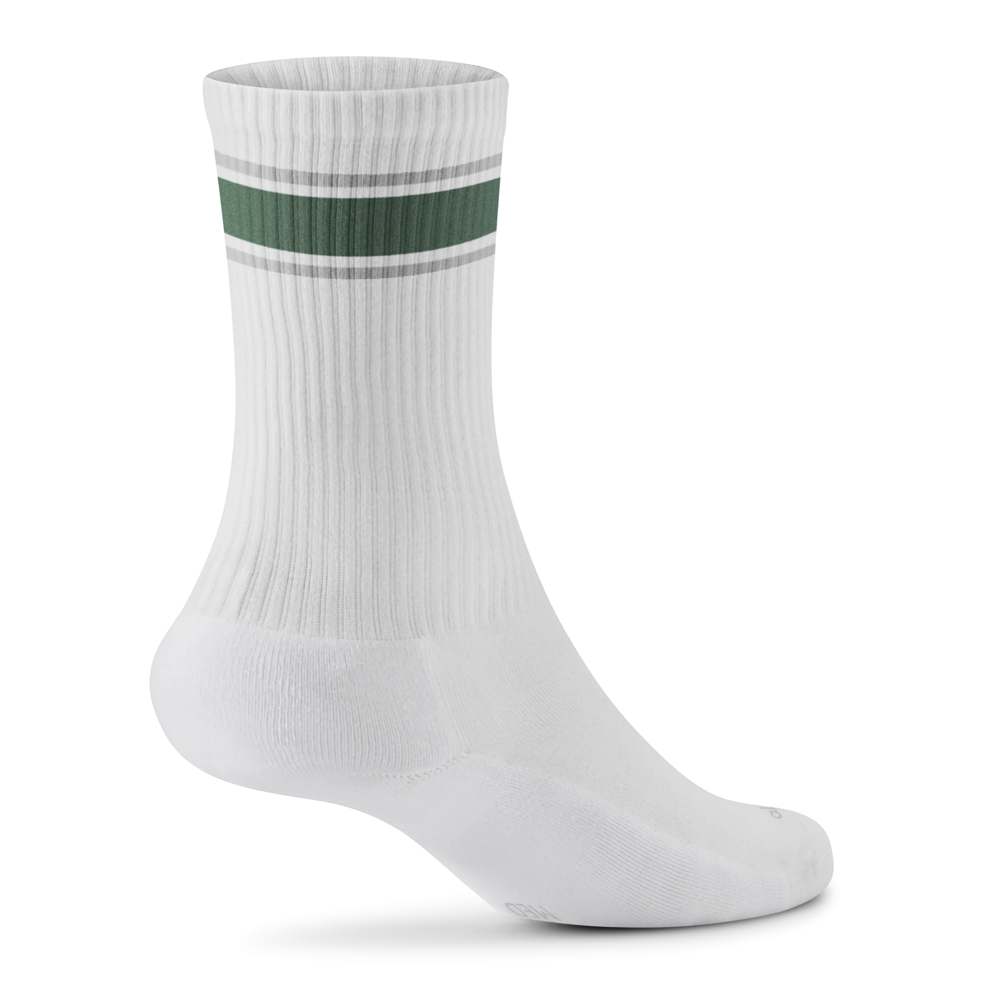 Allbirds Anytime Crew Sock – Blizzard, Verdant Green (Light Grey Sole)
