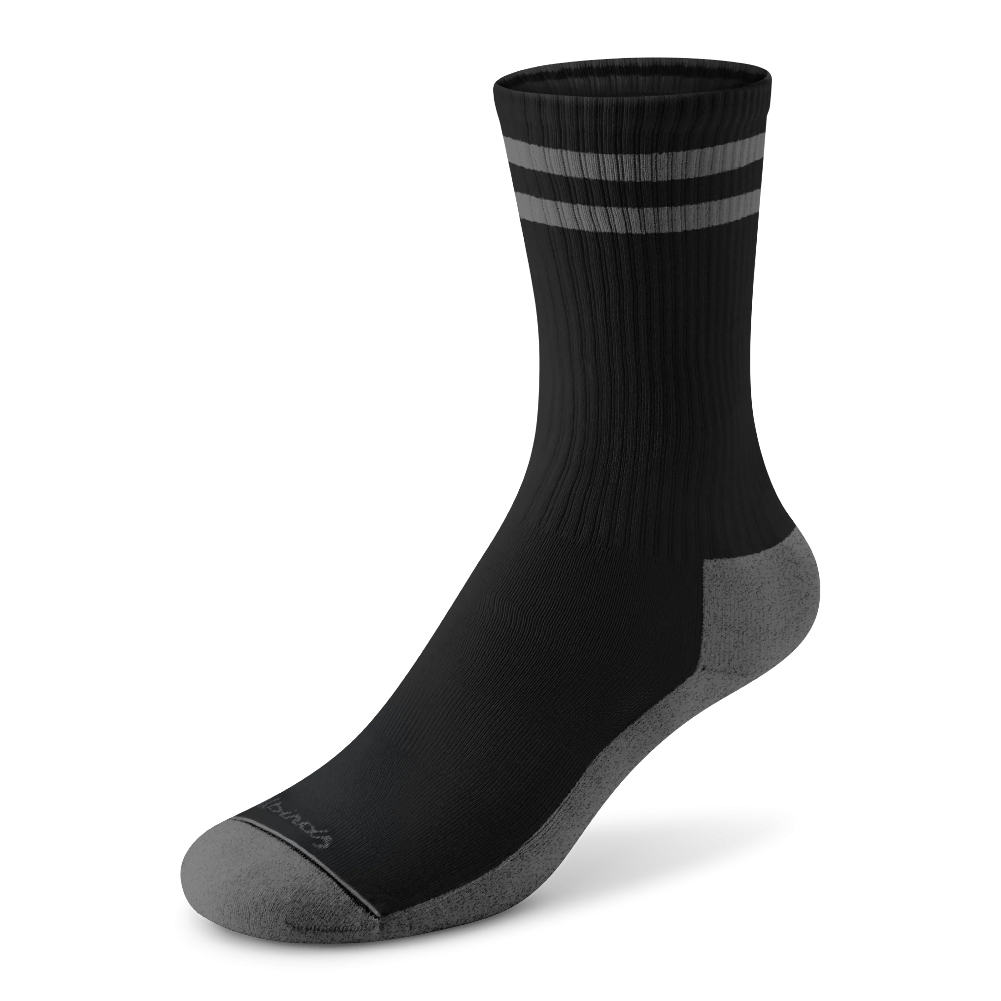 Allbirds Anytime Crew Sock – Natural Black/Dark Grey Stripe