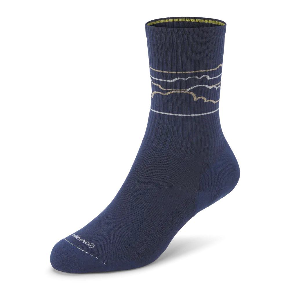 Allbirds Anytime Crew Sock – Deep Navy/Rugged Beige (Medium Grey) – Cloudstripe