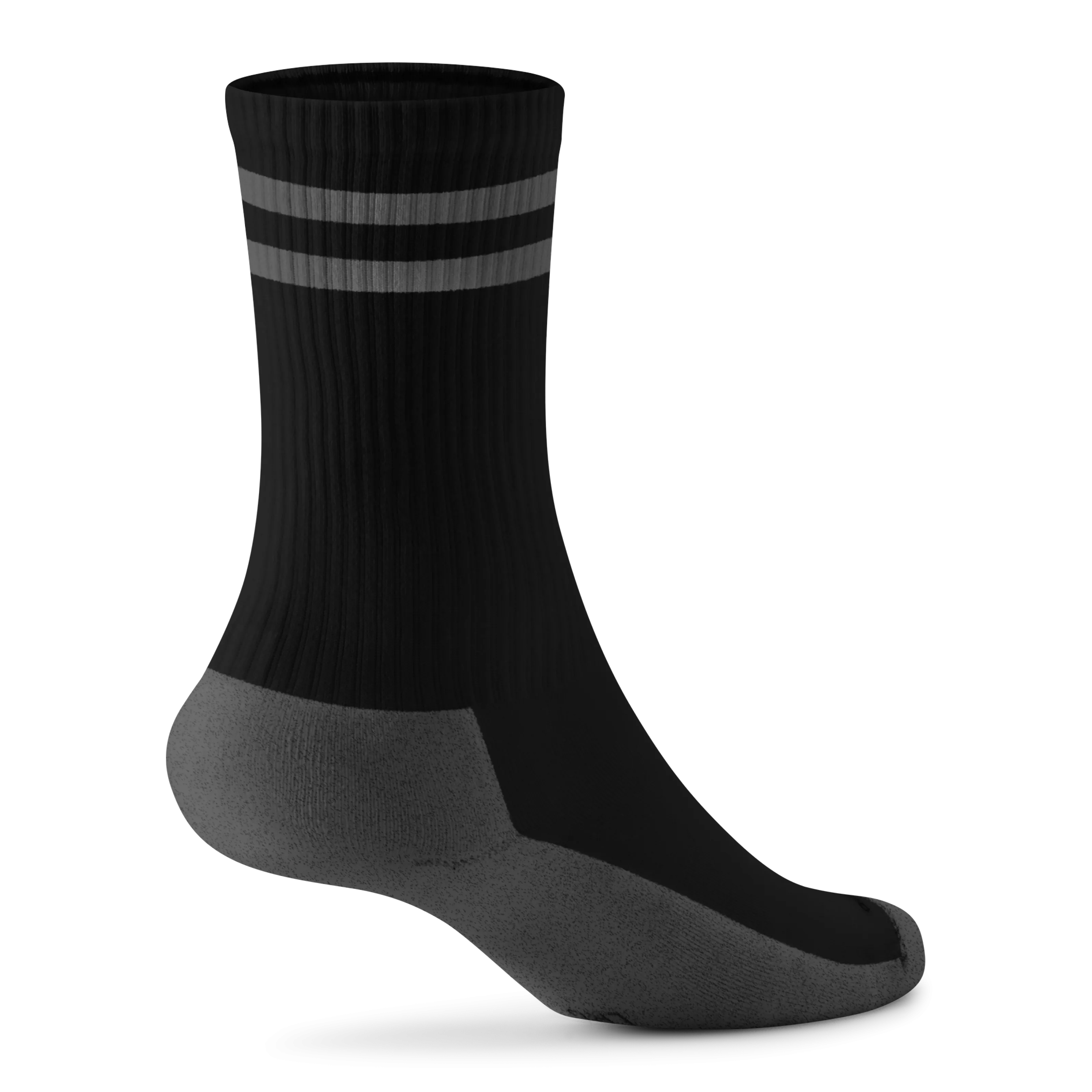 Allbirds Anytime Crew Sock – Natural Black/Dark Grey Stripe