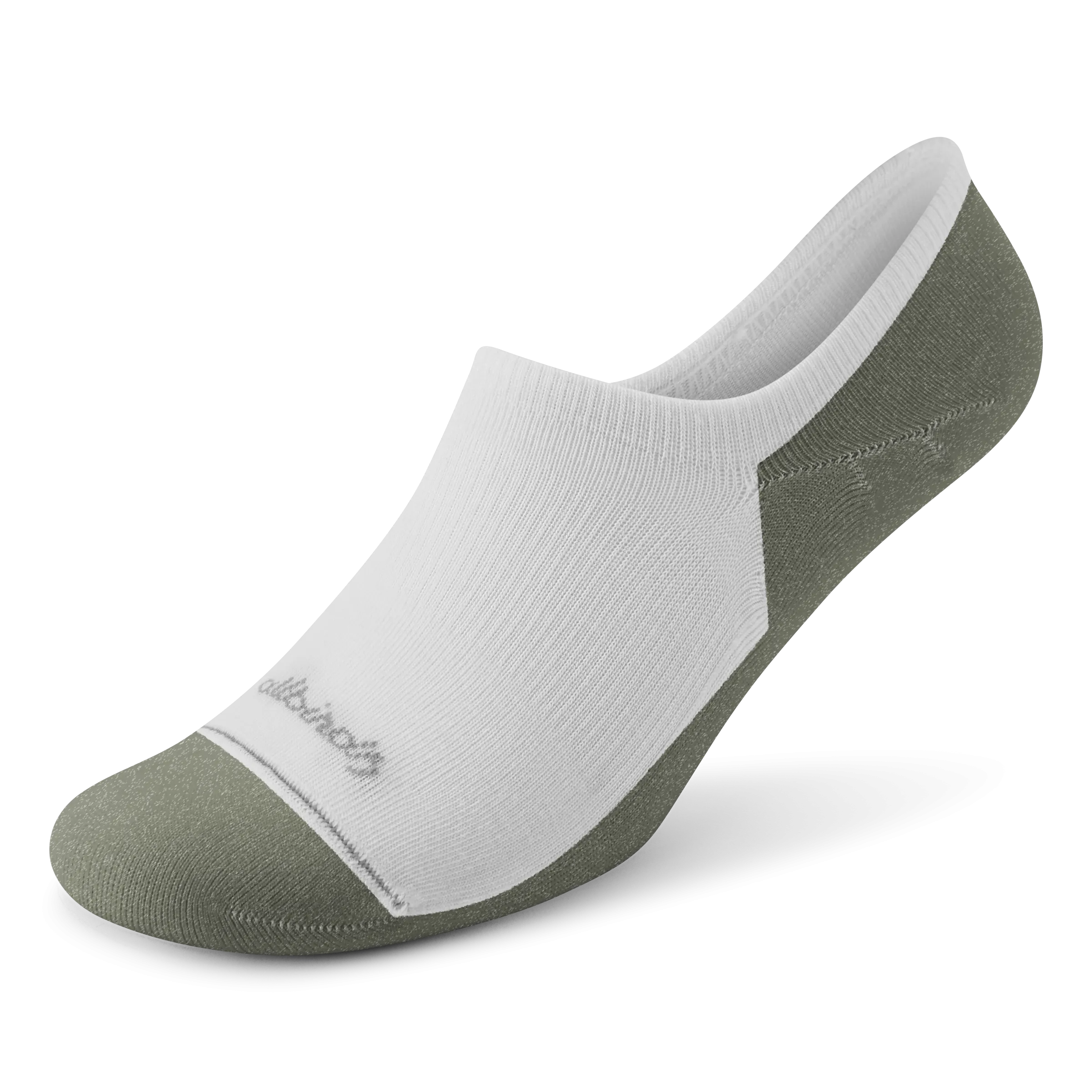Allbirds Anytime No Show Sock – Blizzard/Thunder Green