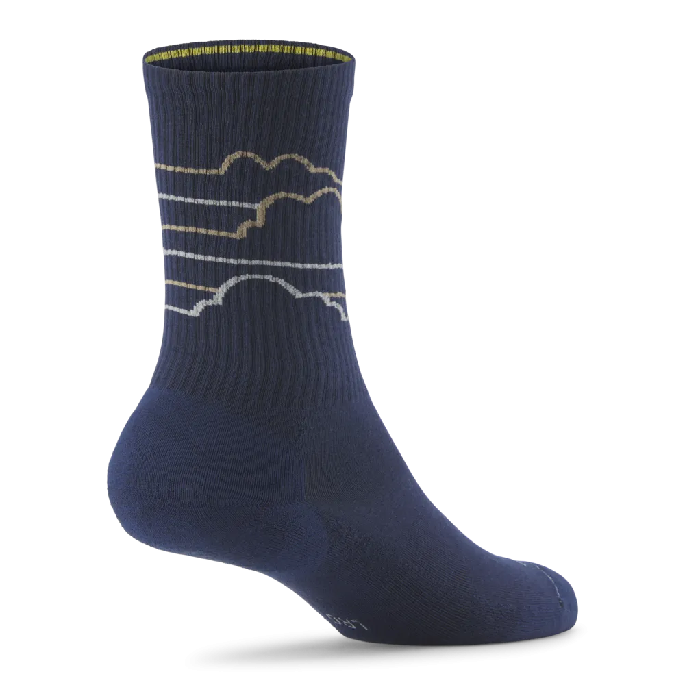 Allbirds Anytime Crew Sock – Deep Navy/Rugged Beige (Medium Grey) – Cloudstripe